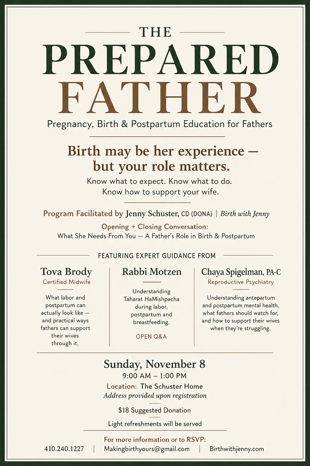 Flyer for The Prepared Father